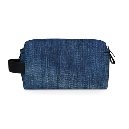 Indigo Splash: Washed Denim Reverie in Deep Blue - Toiletry Bag