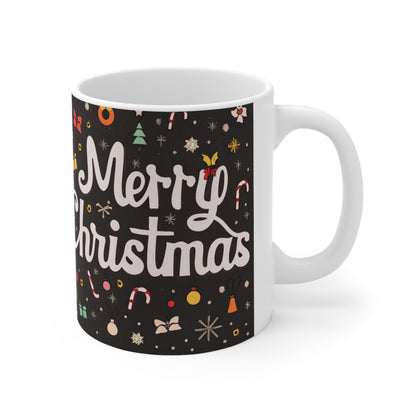 Merry Christmas Retro - Ceramic Mug 11oz