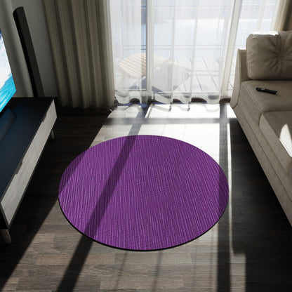 Violet/Plum/Purple: Denim-Inspired Luxurious Fabric - Round Rug