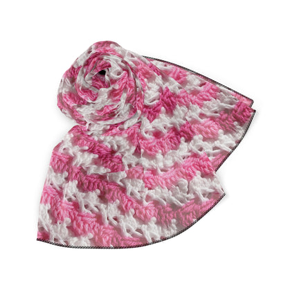 Hot Pink & White Knit, Vibrant Yarn Blend, Modern Chic Texture - Poly Scarf