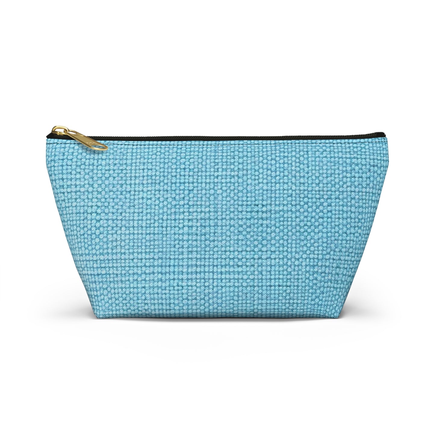 Bright Aqua Teal: Denim-Inspired Refreshing Blue Summer Fabric - Accessory Pouch w T-bottom