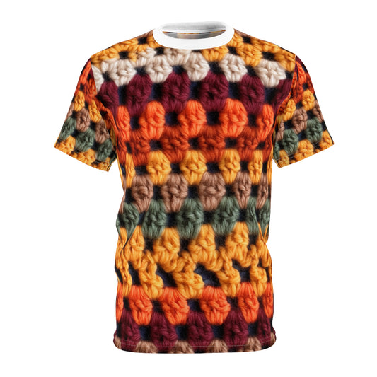Crochet Thanksgiving Fall: Classic Fashion Colors for Seasonal Look - Unisex Cut & Sew Tee (AOP)
