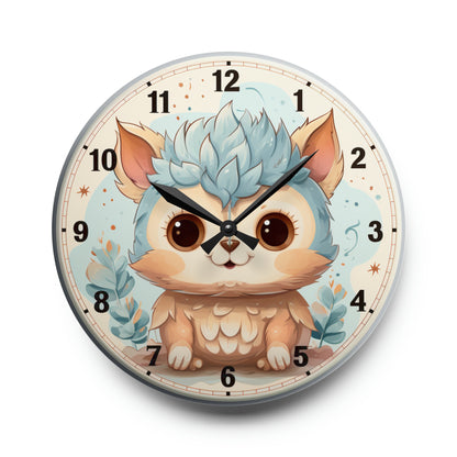 Kawaii gatito personaje gato genérico anime mascota acrílico reloj de pared 