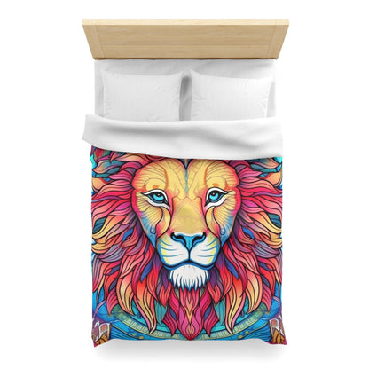 Astrological Leo - Cosmic Zodiac Constellation, Lion Symbol Art - Microfiber Duvet Cover