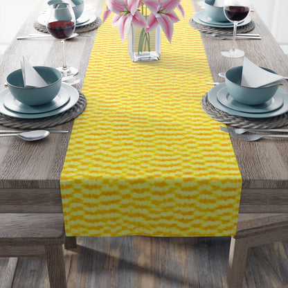 Sunshine Yellow Lemon: Denim-Inspired, Cheerful Fabric - Table Runner (Cotton, Poly)