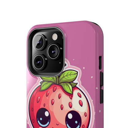 Kawaii Strawberry Adventure - Anime Classic Traditional Japanese Fruit - Otaku Artwork - Tough Phone Cases