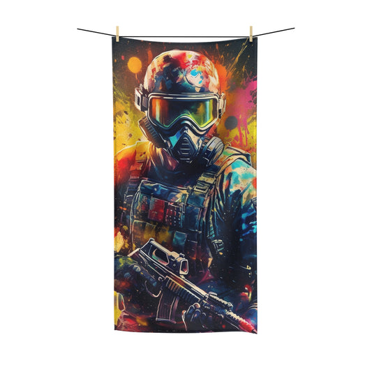 Paintball Game Sport: Professional Action Shot Target Player - Polycotton Towel