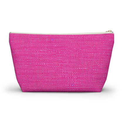 Hot Neon Pink Doll Like: Denim-Inspired, Bold & Bright Fabric - Accessory Pouch w T-bottom