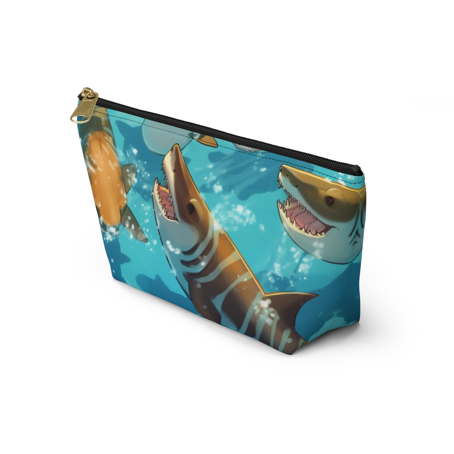 Tiger Shark: Ocean Marine Wildlife - Underwater - Accessory Pouch w T-bottom