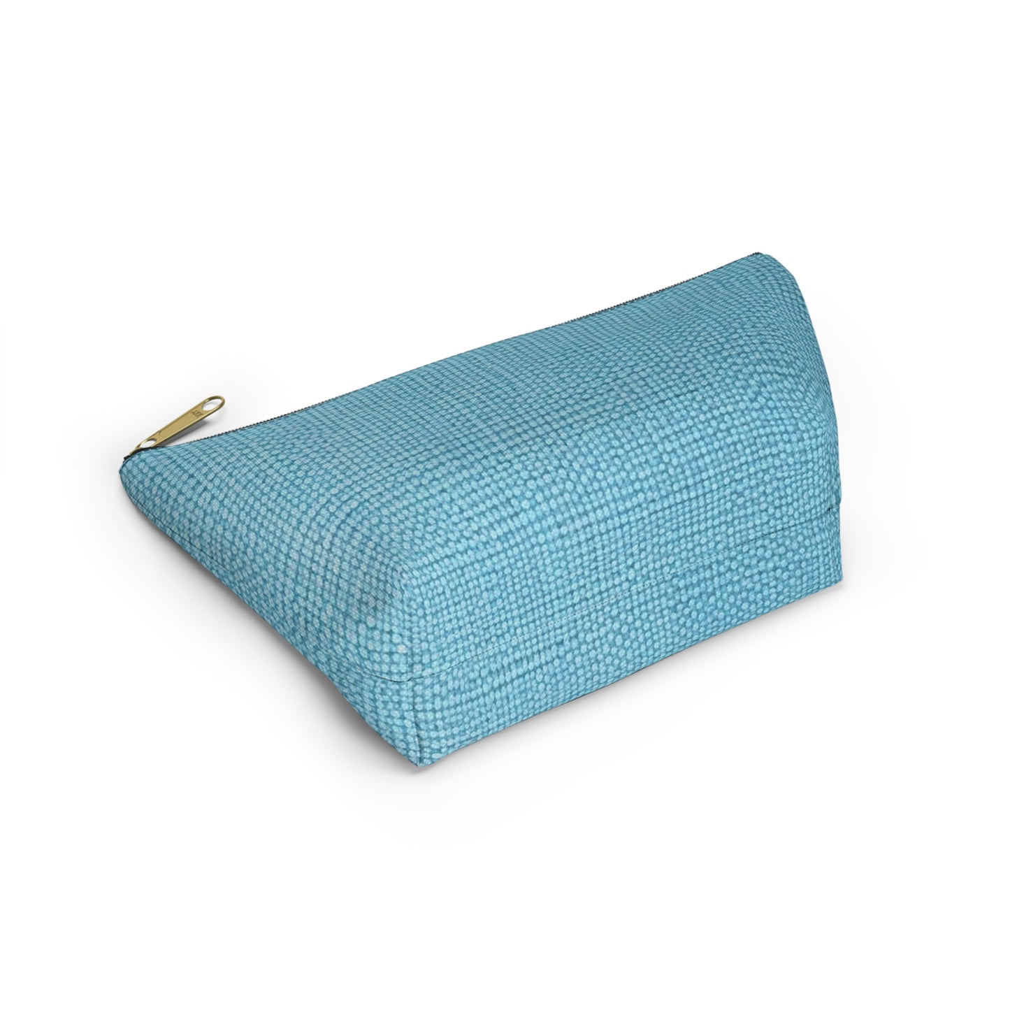 Bright Aqua Teal: Denim-Inspired Refreshing Blue Summer Fabric - Accessory Pouch w T-bottom