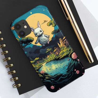 White Rabbit Mystery Psychedelic Fantasy Anime Cartoon Bunny - Tough Phone Cases