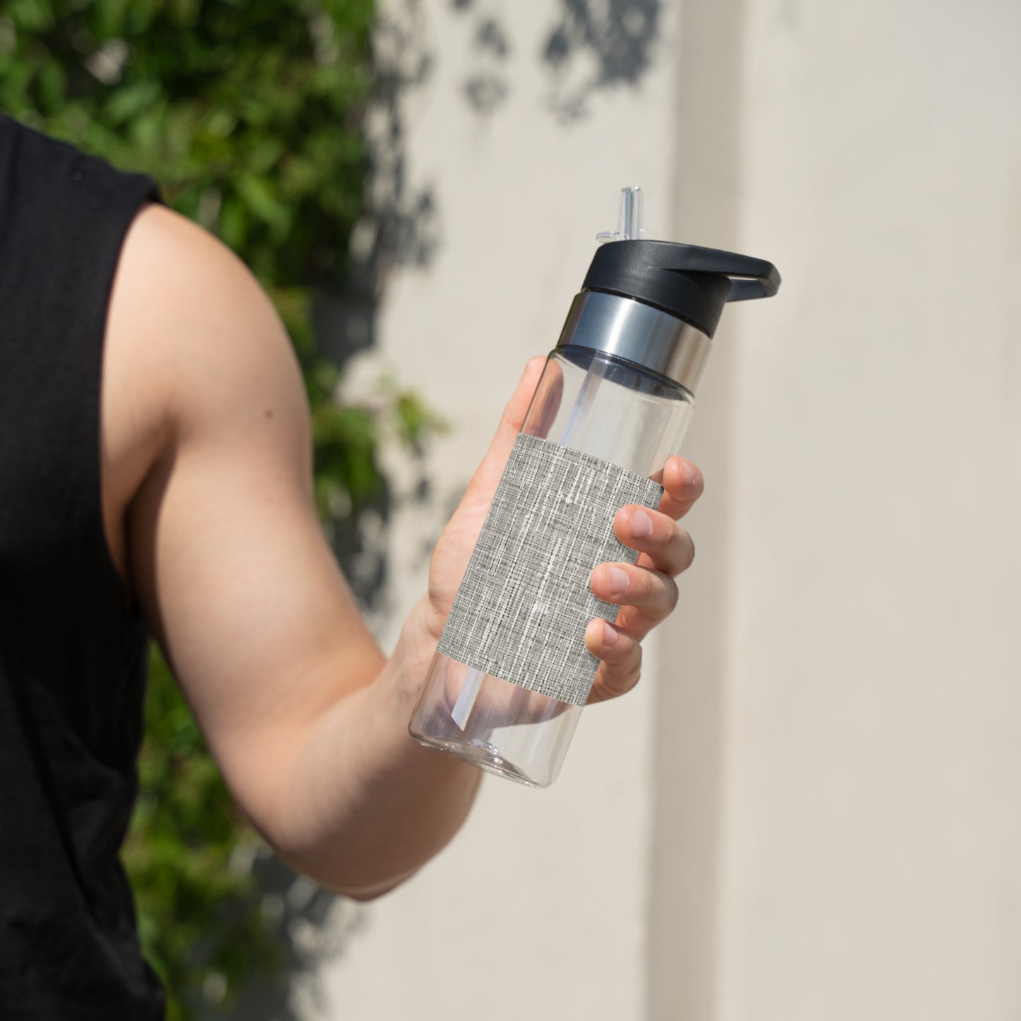 Silver Grey: Denim-Inspired, Contemporary Fabric Design - Kensington Tritan™ Sport Bottle, 20oz