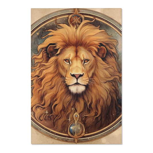 Astrological Leo Sign Vibrant Celestial Cosmic Zodiac - Area Rugs