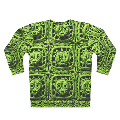 Halloween Green Alien Crochet Galactic Space Zombie Style - Unisex Sweatshirt (AOP)