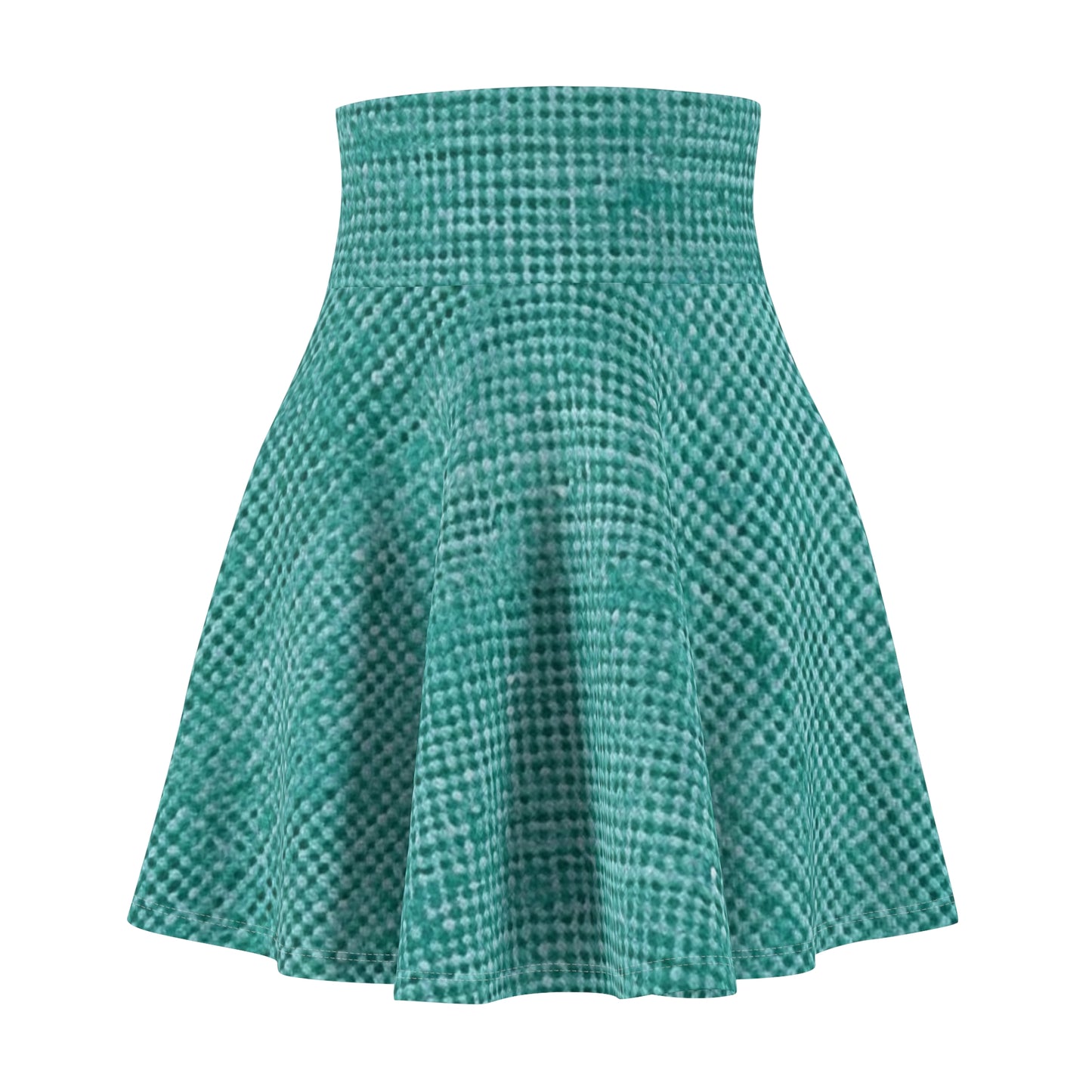 Quality Mint Turquoise Denim Fabric Deisgn, Stylish Material - Women's Skater Skirt (AOP)