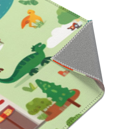 Jurassic Adventure: Children's Dinosaur Town, Vehicle Roadway Play - Area Rugs