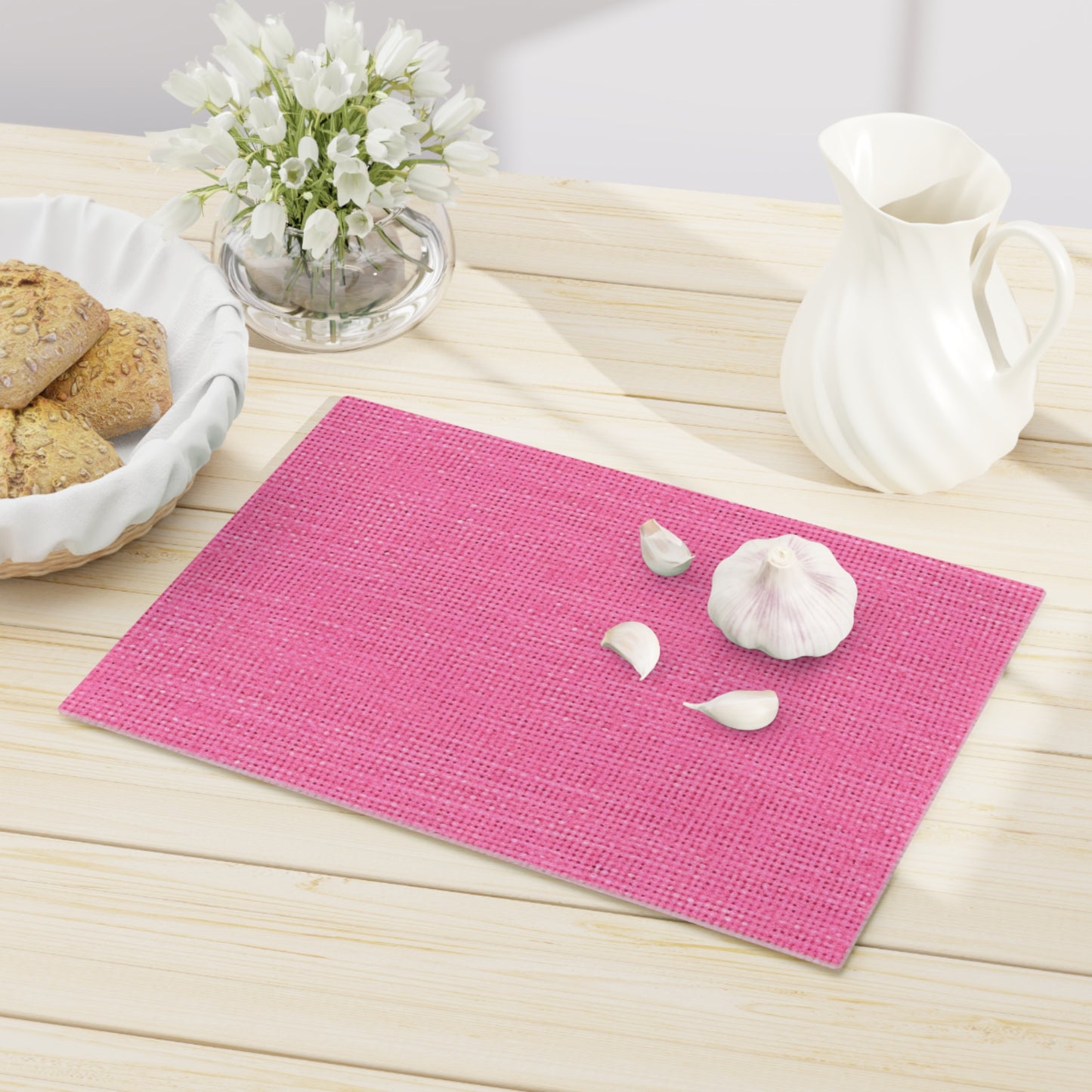 Doll-Like Pink Denim Designer Fabric Style - Cutting Board