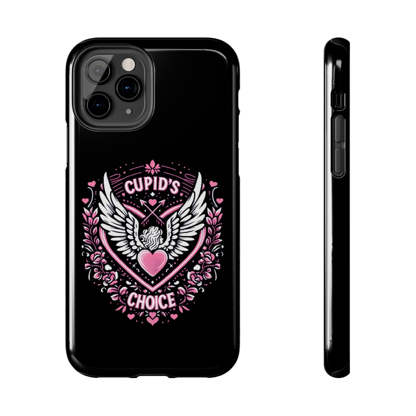 Cupidos Choice Crest con corazón y alas - Amor y romance con temática de San Valentín - Fundas resistentes para teléfonos