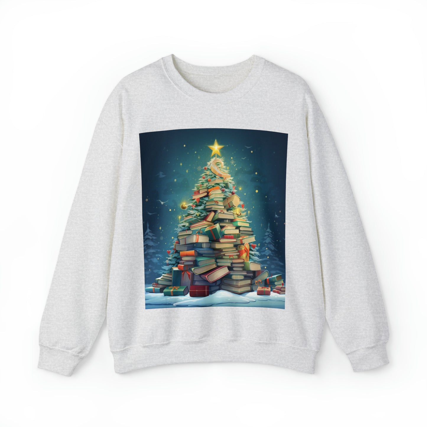 Book Worm Club Christmas Tree Seasonal Winter Holiday - Unisex Heavy Blend™ Crewneck Sweatshirt