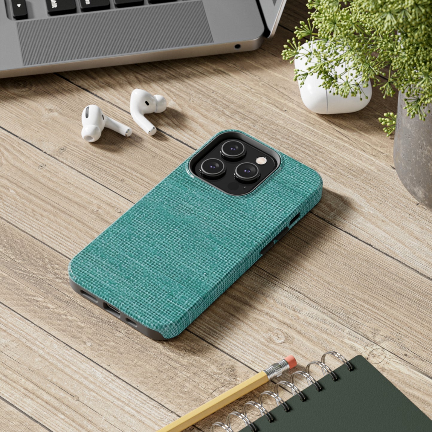 Quality Mint Turquoise Denim Fabric Deisgn, Stylish Material - Tough Phone Cases