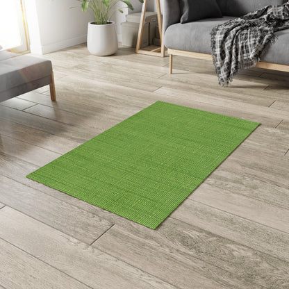 Olive Green Denim-Style: Seamless, Textured Fabric - Dobby Rug