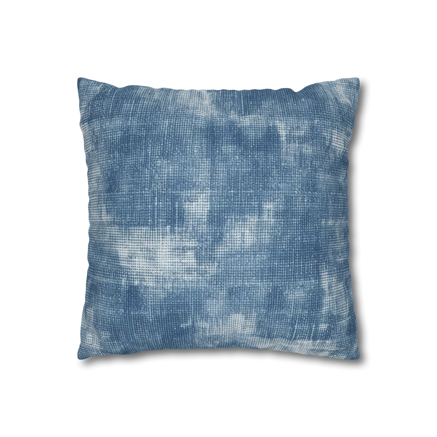 Faded Blue Washed-Out: Denim-Inspired, Style Fabric - Spun Polyester Square Pillow Case