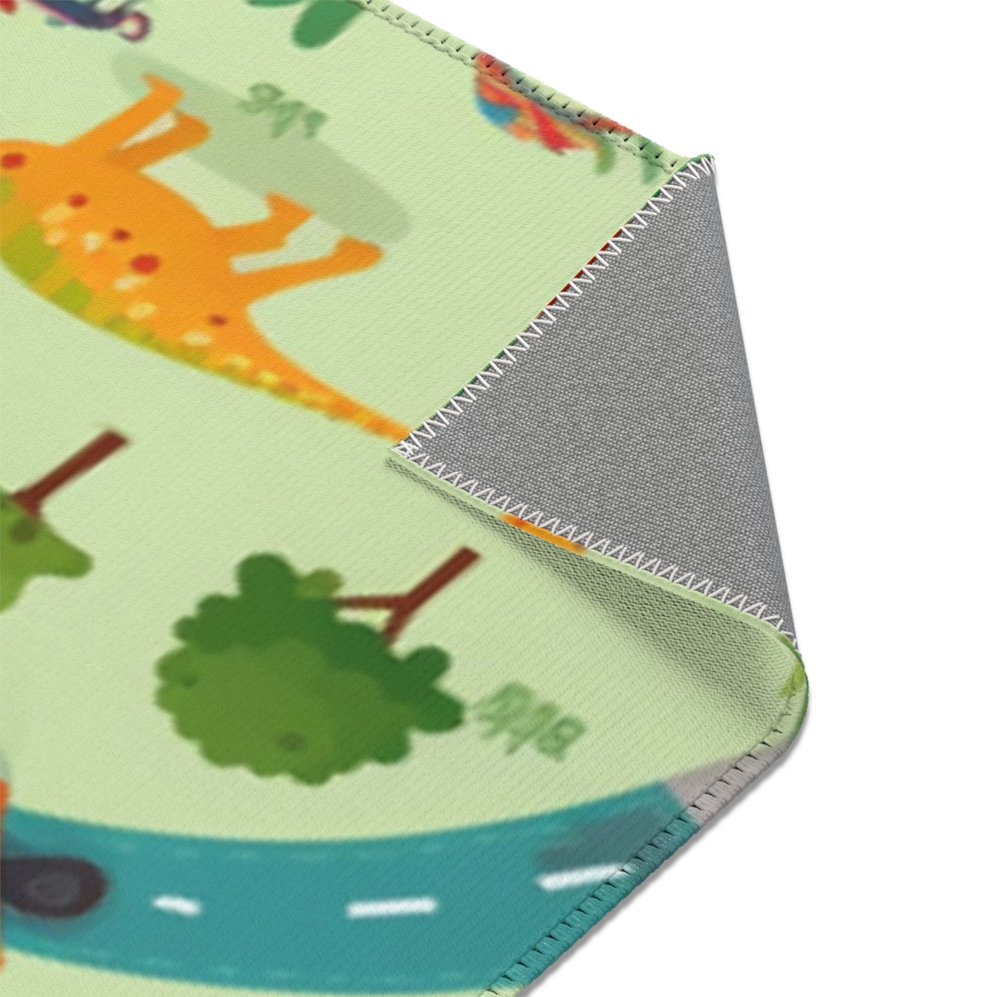 Jurassic Adventure: Children's Dinosaur Town, Vehicle Roadway Play - Area Rugs