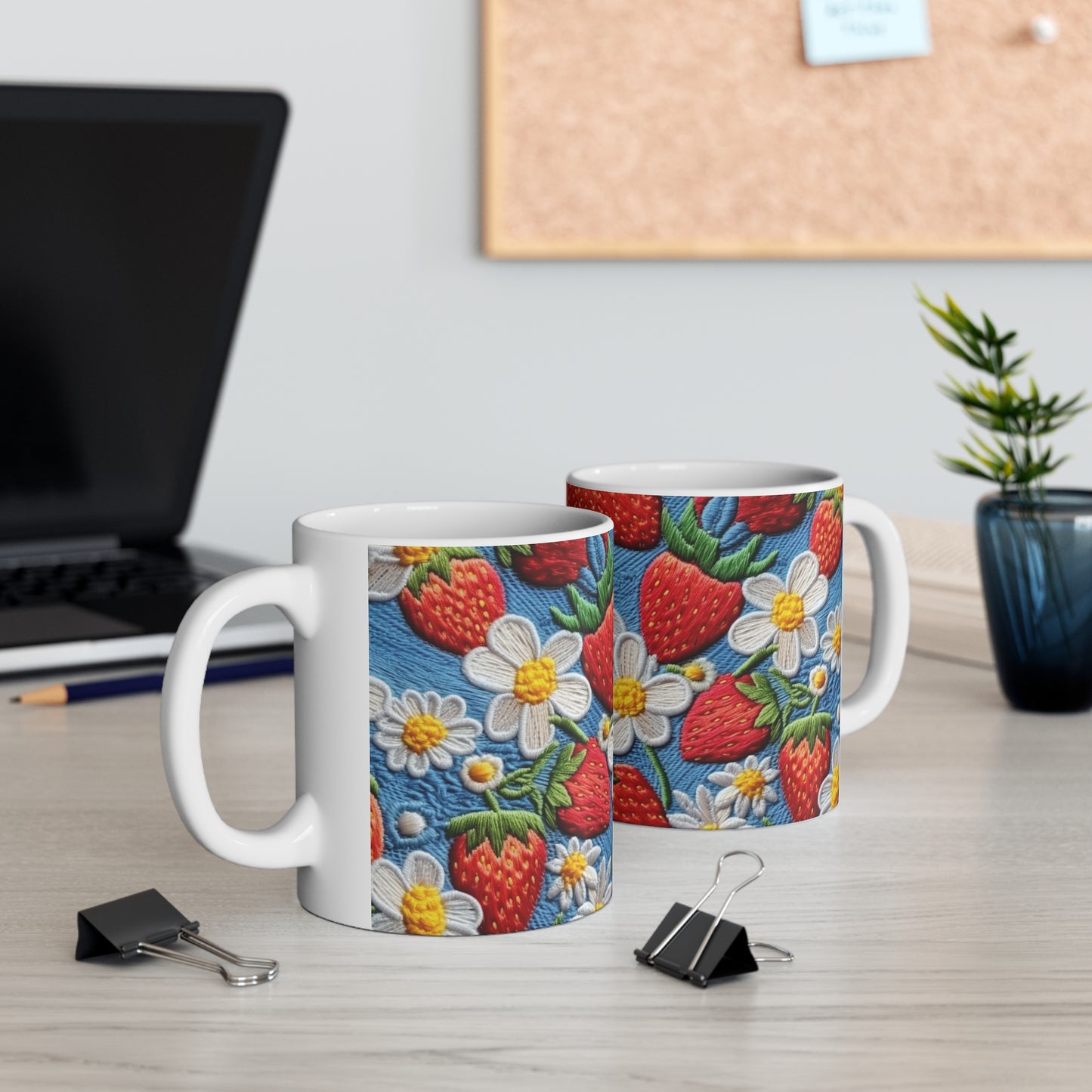 Orchard Berries: Juicy Sweetness from Nature's Garden - Fresh Strawberry Elegance - Ceramic Mug 11oz