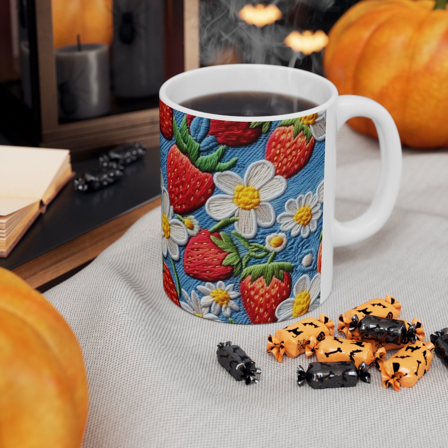 Orchard Berries: Juicy Sweetness from Nature's Garden - Fresh Strawberry Elegance - Ceramic Mug 11oz