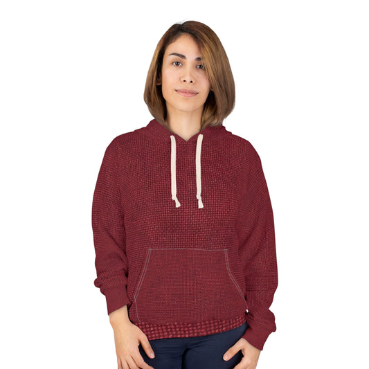 Seamless Texture - Maroon/Burgundy Denim-Inspired Fabric - Unisex Pullover Hoodie (AOP)