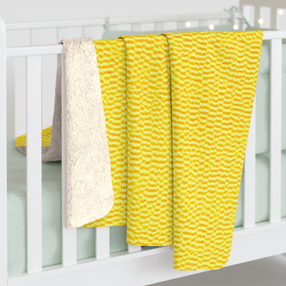 Sunshine Yellow Lemon: Denim-Inspired, Cheerful Fabric - Sherpa Fleece Blanket