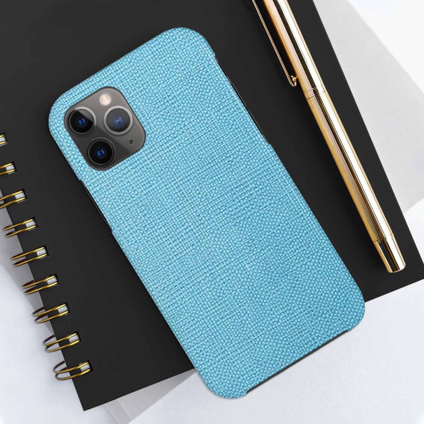 Bright Aqua Teal: Denim-Inspired Refreshing Blue Summer Fabric - Tough Phone Cases