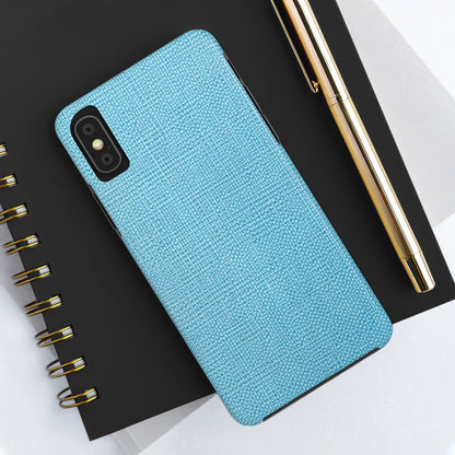 Bright Aqua Teal: Denim-Inspired Refreshing Blue Summer Fabric - Tough Phone Cases