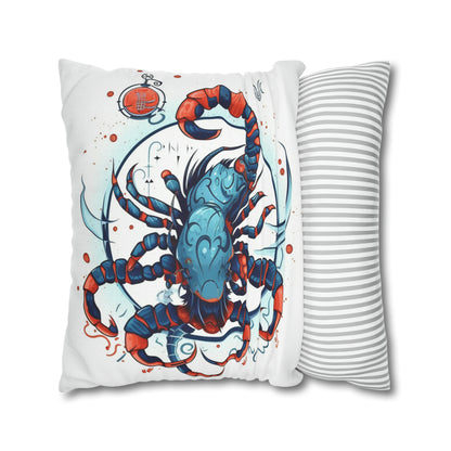 Cute Scorpio Zodiac Sign - Big Claws, Long Tail Cosmic Astrology Symbol - Spun Polyester Square Pillow Case