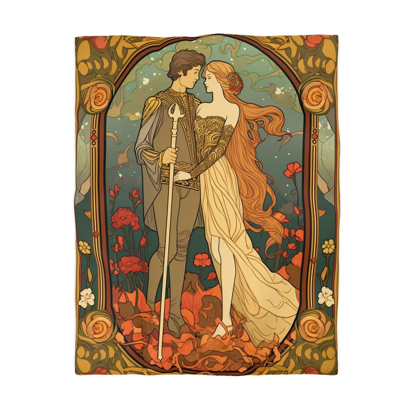 Lovers Tarot Card - Detailed Reading Symbolism, Full-Color Illustration - Microfiber Duvet Cover