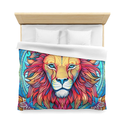 Astrological Leo - Cosmic Zodiac Constellation, Lion Symbol Art - Microfiber Duvet Cover