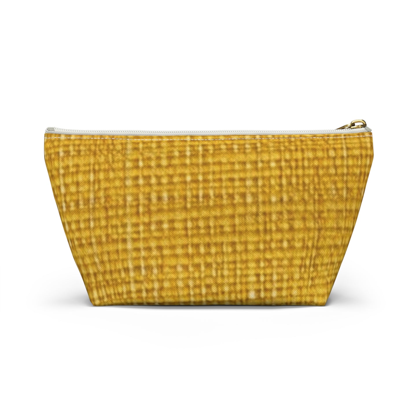 Radiant Sunny Yellow: tela de verano inspirada en la mezclilla - Bolsa para accesorios con parte inferior en forma de T 