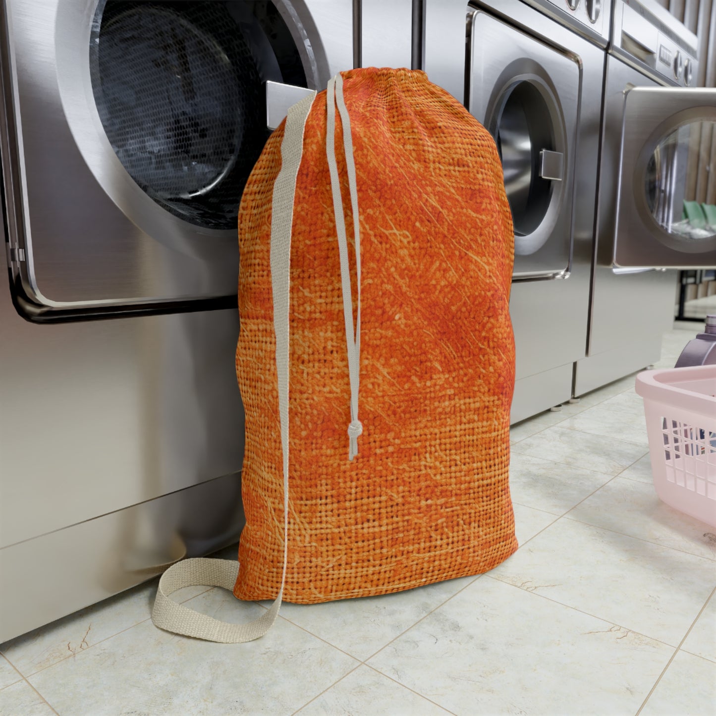 Burnt Orange/Rust: Denim-Inspired Autumn Fall Color Fabric - Laundry Bag