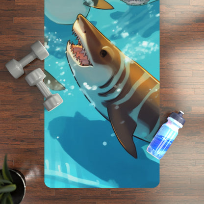 Tiger Shark: Ocean Marine Wildlife - Underwater - Rubber Yoga Mat