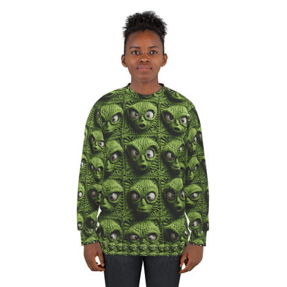 Alien Granny Square Crochet - Galacitc Space Sci fi Fantasy Theme - Unisex Sweatshirt (AOP)