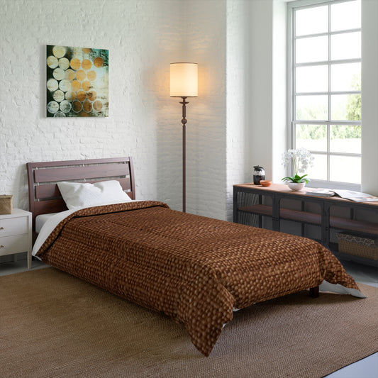 Luxe Dark Brown: Denim-Inspired, Distinctively Textured Fabric - Comforter