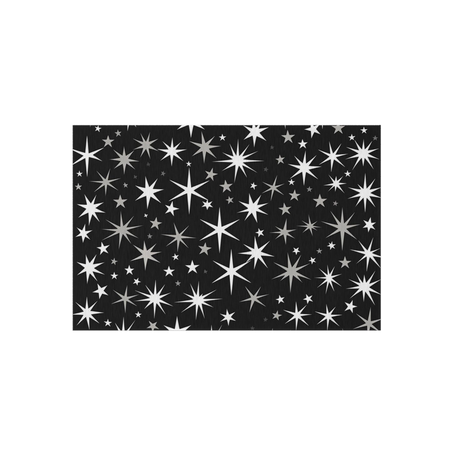 Mid Century Modern Atomic Starburst - Streamlined Minimal Stars - Outdoor Rug