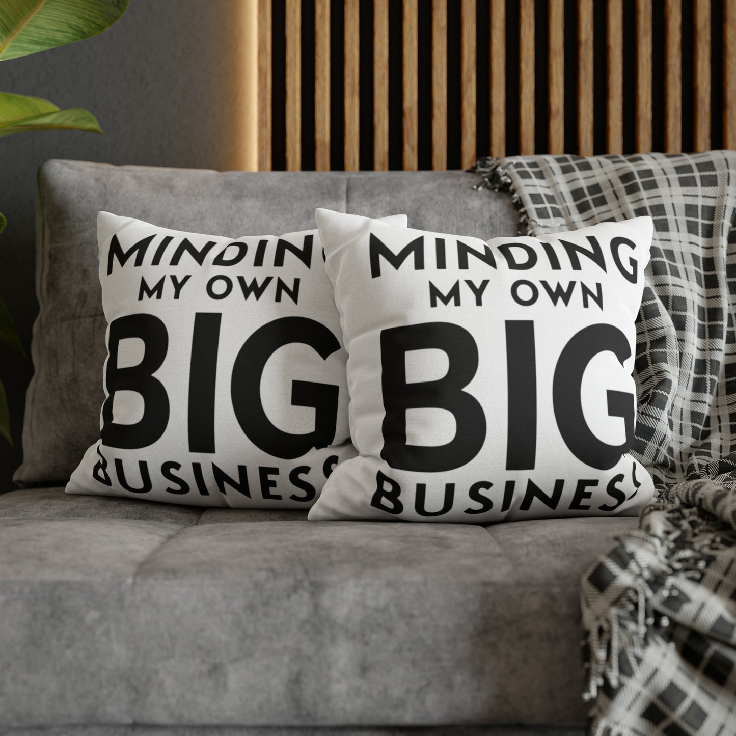 Minding My Own Big Business, Gift Shop Store, Spun Polyester Square Pillowcase