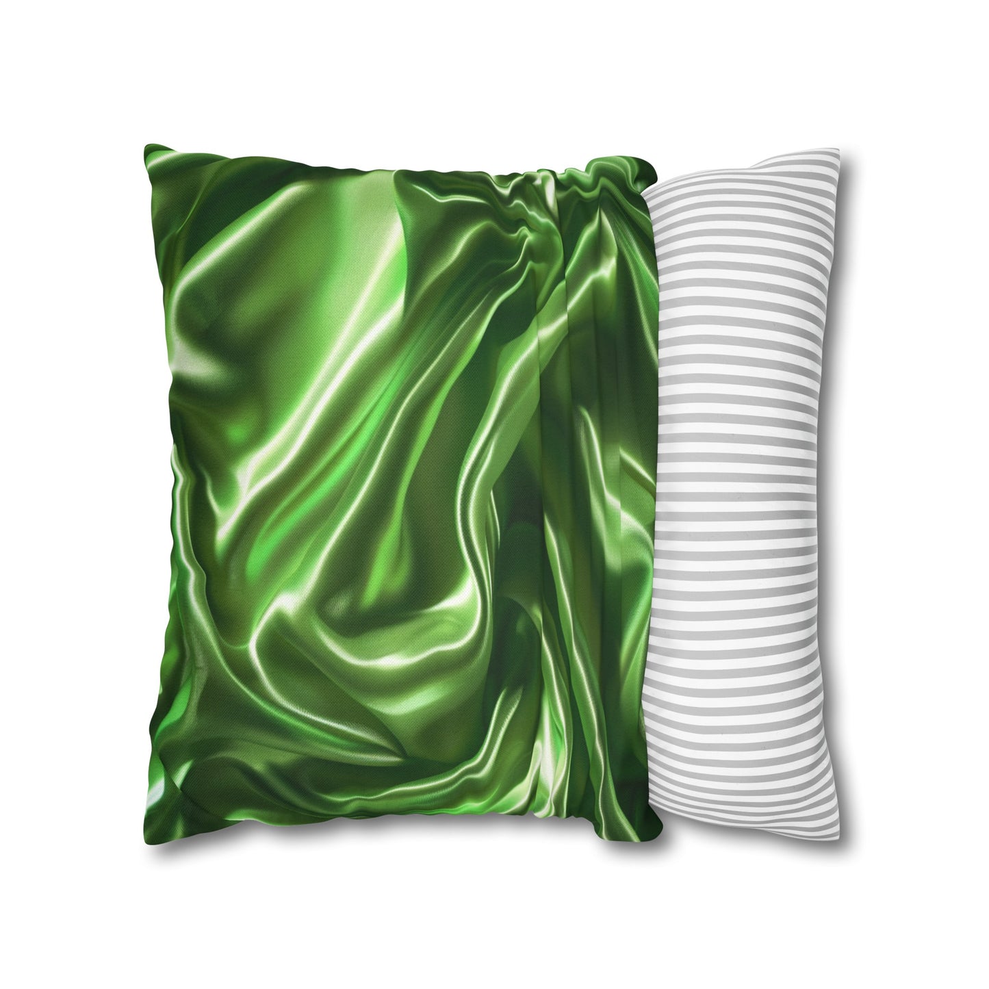 Green Silk, Spun Polyester Square Pillowcase