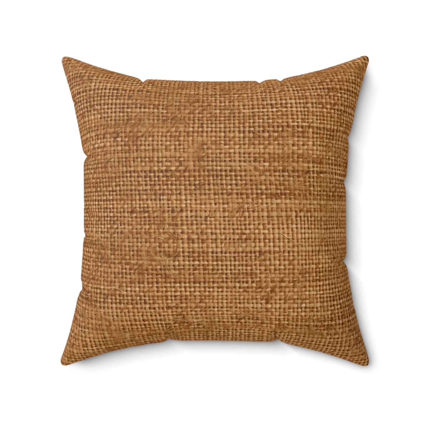 Brown Light Chocolate: Denim-Inspired Elegant Fabric - Spun Polyester Square Pillow