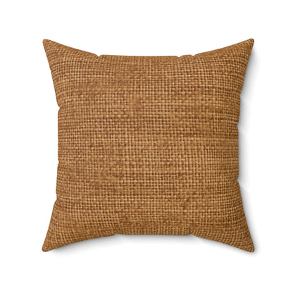 Brown Light Chocolate: Denim-Inspired Elegant Fabric - Spun Polyester Square Pillow