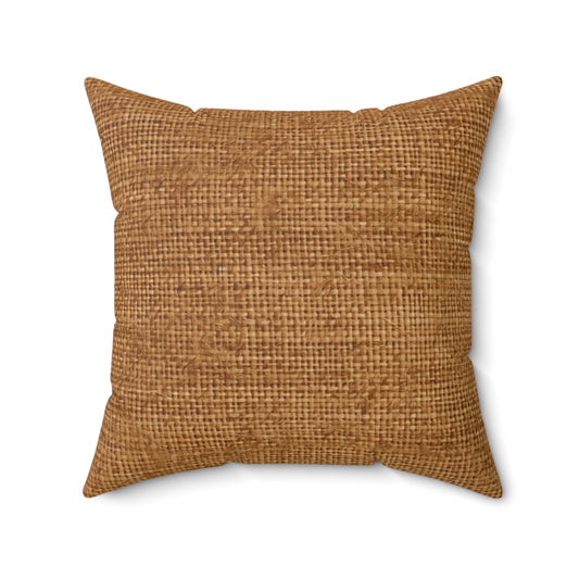 Brown Light Chocolate: Denim-Inspired Elegant Fabric - Spun Polyester Square Pillow