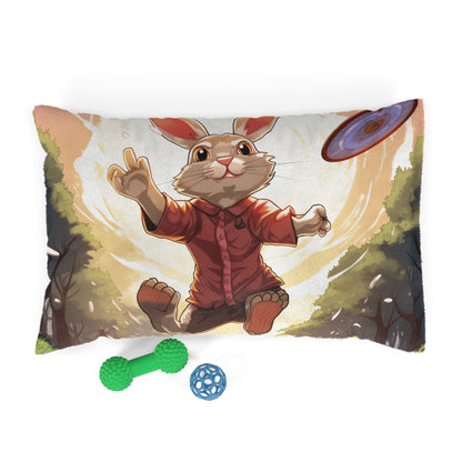 Disc Golf Rabbit: Bunny Aiming Frisbee for Basket Chain - Dog & Pet Bed