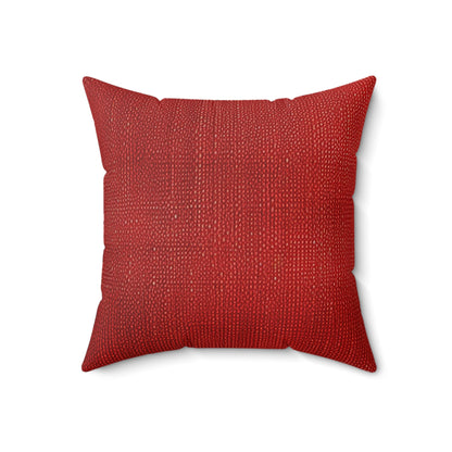 Juicy Red Berry Blast: Denim Fabric Inspired Design - Spun Polyester Square Pillow