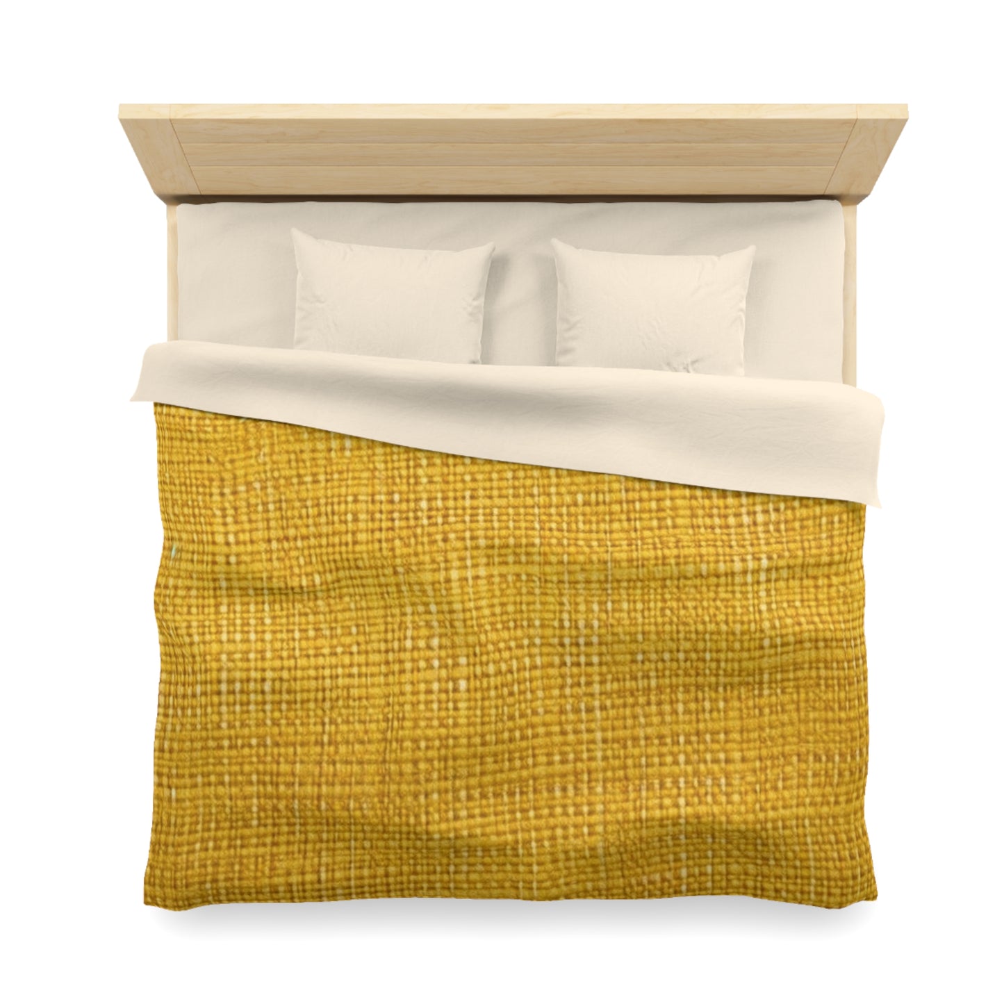 Radiant Sunny Yellow: Denim-Inspired Summer Fabric - Microfiber Duvet Cover